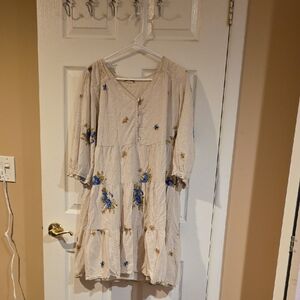 Floral Embroidered Women's Dress